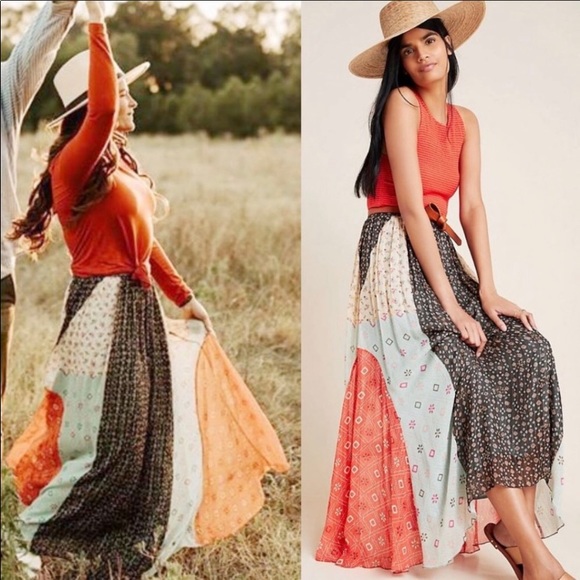 Anthropologie 8 Verb Margot Pleated Maxi Skirt NWT - Picture 2 of 10